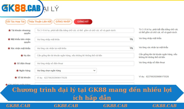 Chương trình đại lý tại GK88 mang đến nhiều lợi ích hấp dẫn